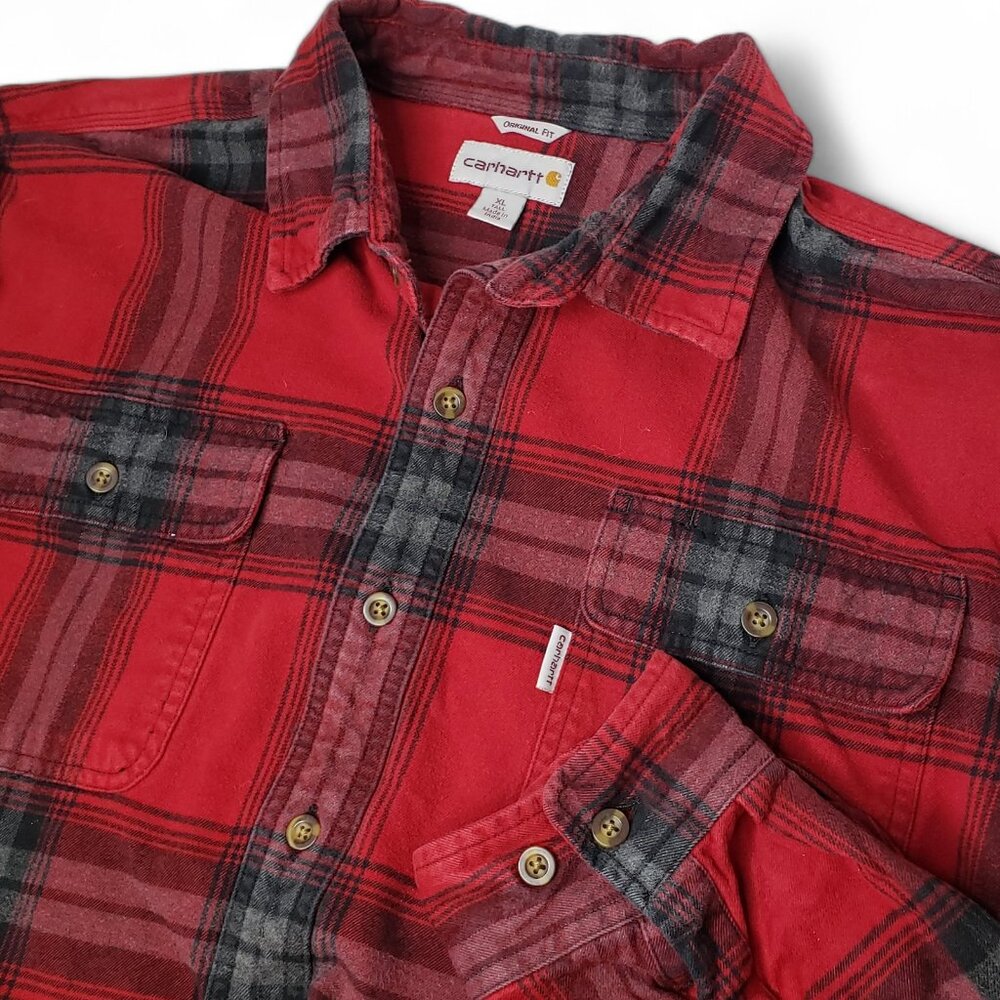 Carhartt Hubbard Flannel Shirt Men's Royal Stewart Plaid Lumberjack Work  XL